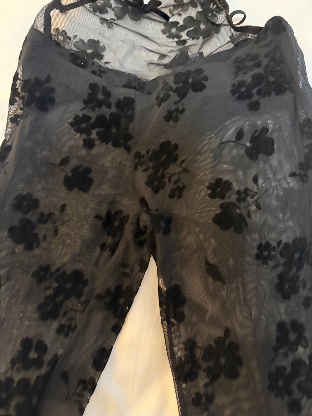 Fashion Nova Black Floral Sheer Mesh Jumpsuit with Keyhole - Picture 6 of 7